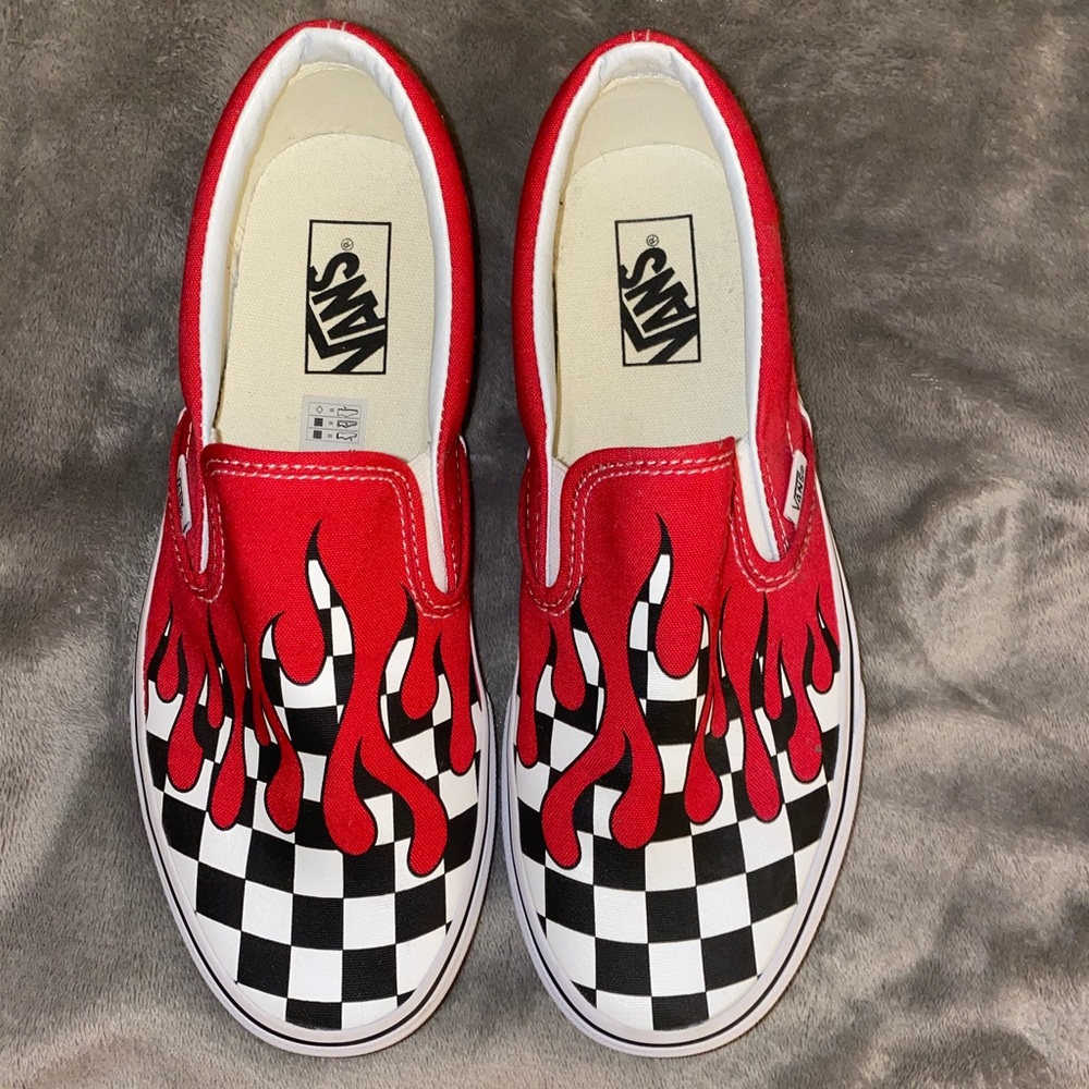 Checkered Vans with blood drip